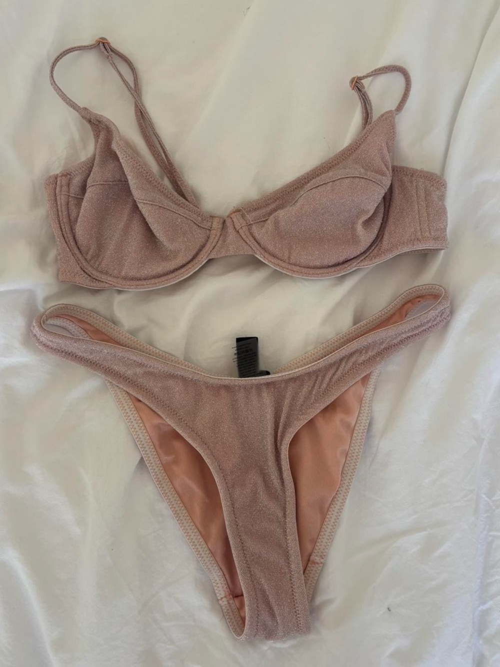triangl swimwear Peach Shimmery Bikini Set - Picture 2 of 4